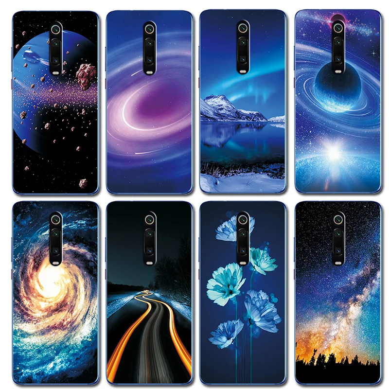 

For Xiaomi Redmi K20 Pro Case Cover Redmi 7A Redmi Note 7 Brilliant Purple Flowers Phone Bags Silicone For Xiaomi Redmi K20