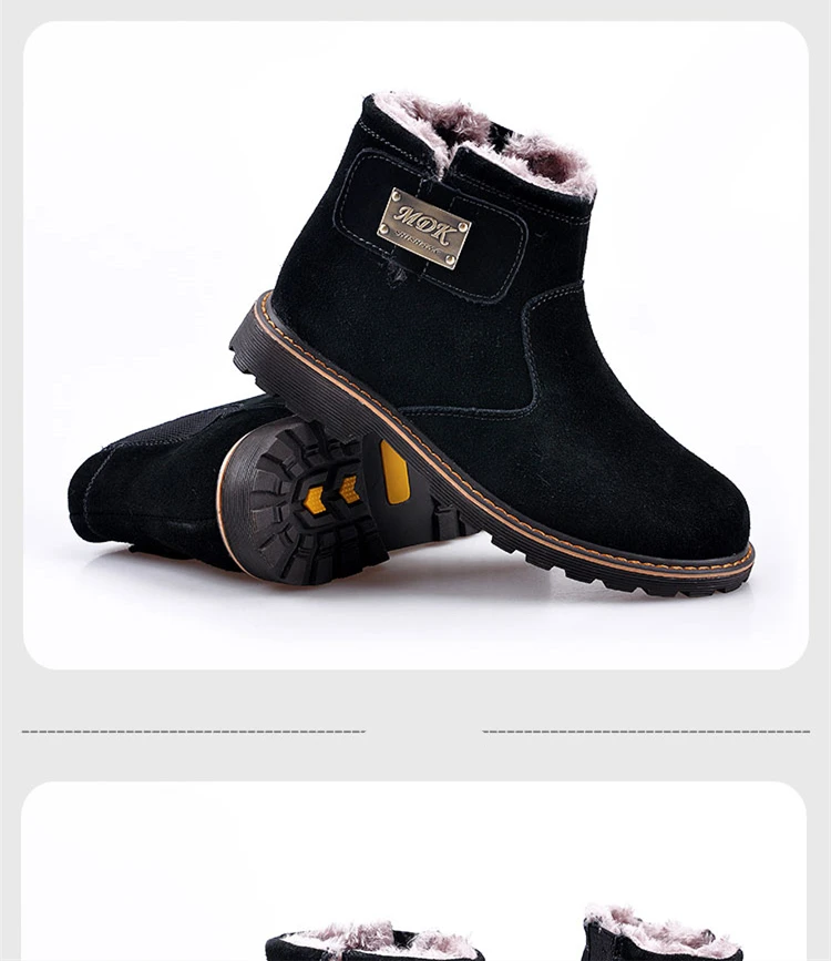 Brand Men's Boots Quality Male Shoes Suede Leather Drive Shoe Warm Fur Winter Casual Snow Bot Man Mens Ankle Boots (20)