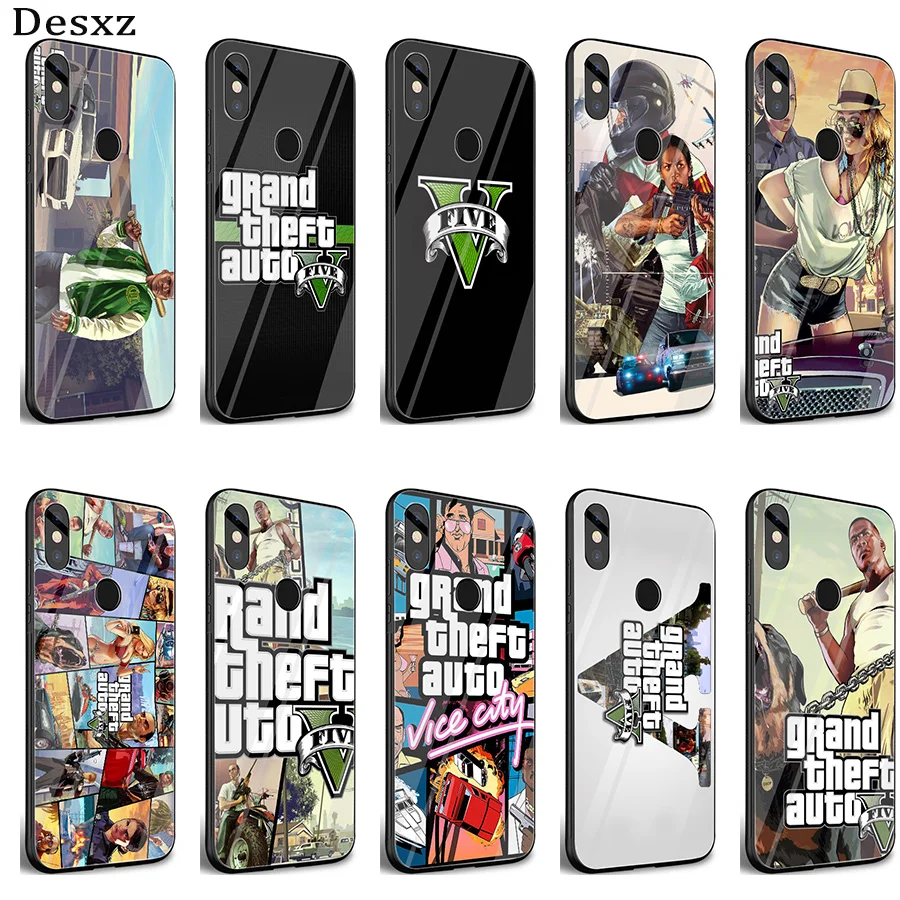 Gerleek rockstar gta 5 Grand Theft стеклянный чехол для Xiaomi Mi 8 Lite 9 A1 A2 Redmi Note 6 7 Pro 6A 4X pocophone