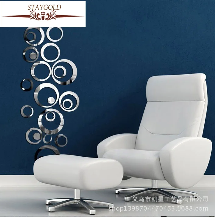 

Diy Crystal Mirror Wall Sticker 3d Wall Decoration Circles Wall Stickers