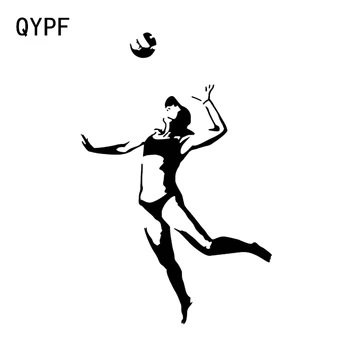 

QYPF 10.6*16.2CM Interesting Beach Volleyball Sport Car Stickers Accessories Vinyl C16-1451