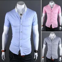 Бесплатная доставка Для мужчин повседневная с коротким рукавом самосовершенствование рубашка высокого качества 3 вида цветов
