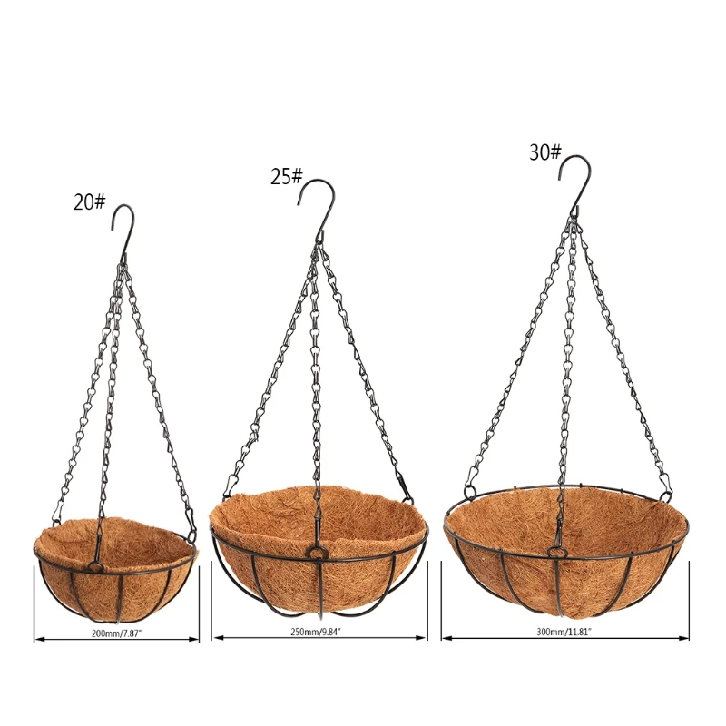 Подвесной кокосовый растительный цветочный горшок корзина лайнеры плантатор садовый декор железное искусство