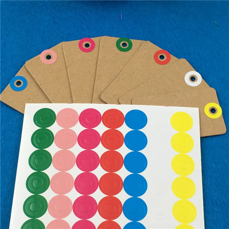 

100Pcs/Lot 1x1cm Small Size Reinforcement Round Holes Paper Sticker Labels Multiple Rainbow Pure Colors Packing Gift Box Tags