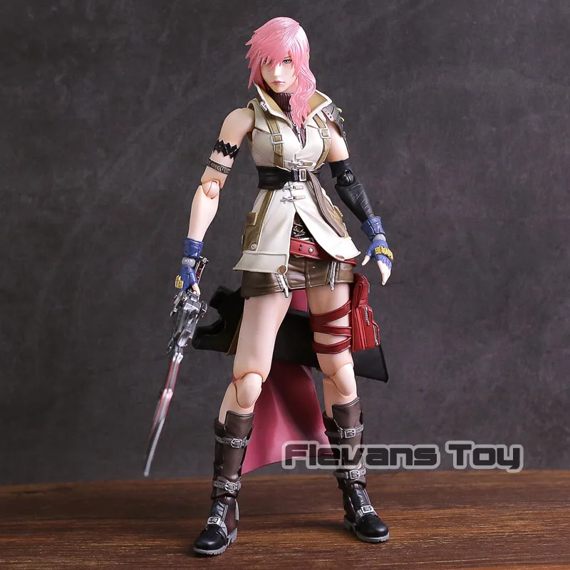 Genuine Play Arts KAI Dissidia Final Fantasy Lightning Eclair Farron PVC Action Figure Collectible Model Toy