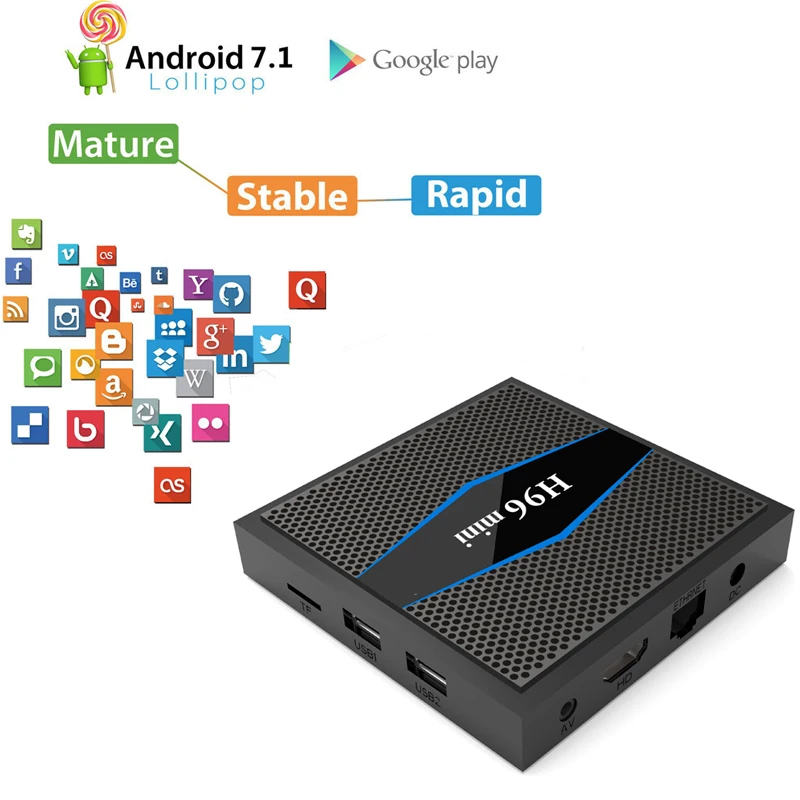 Xinways Android 7 1 ТВ приставка S905W 2 Гб di RAM DDR3 + 16 ROM eMMC 4 k Поддержка WiFi ГГц Miracast Airplay