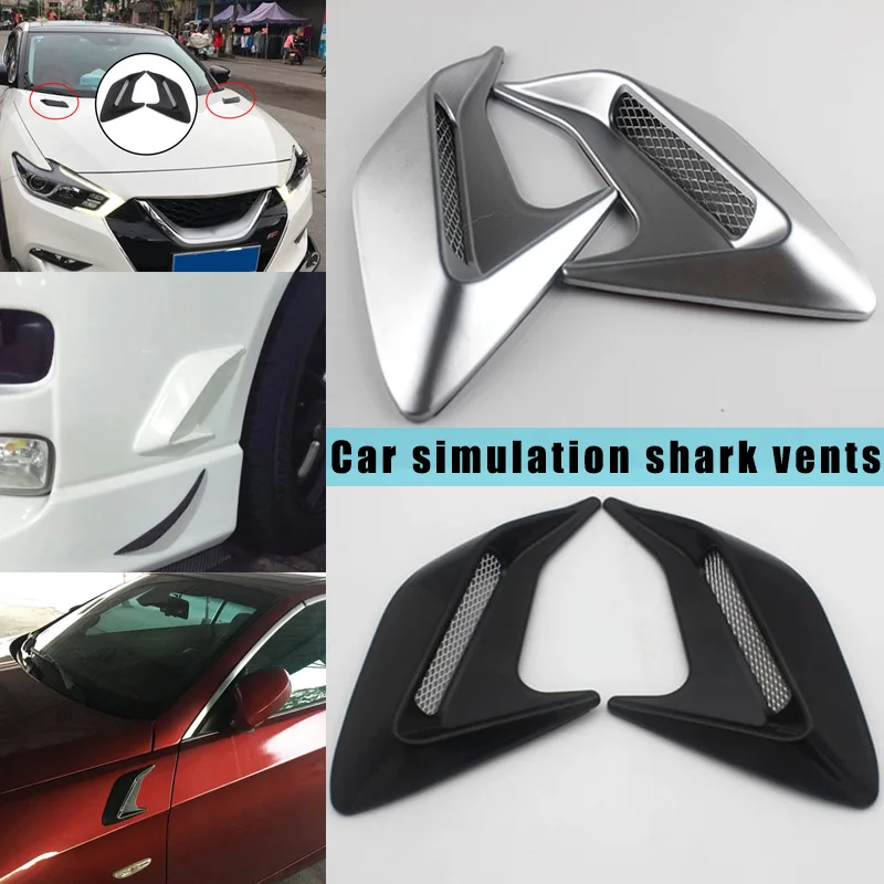 

2Pcs DIY Car Auto Decorative Side Vent Air Flow Guard Intake Stickers XR657