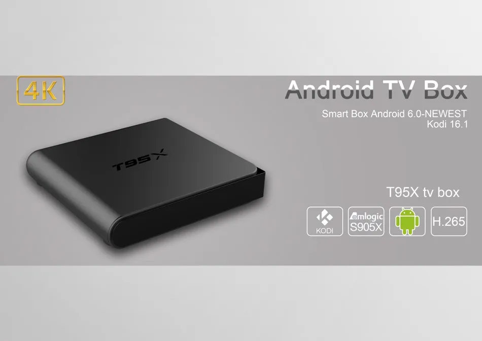 

30pcs/lots DHL free T95X Quad Core Android 6.0 TV BOX 2G/8G Amlogic S905X