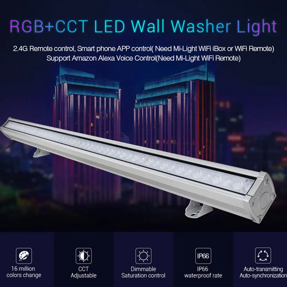 Mi. Light RL1-24 AC110-240V 24 Вт RGB + CCT светодиодный настенный светильник водонепроницаемый IP66 открытый свет, затемняемый RGB CCT вспомогательный