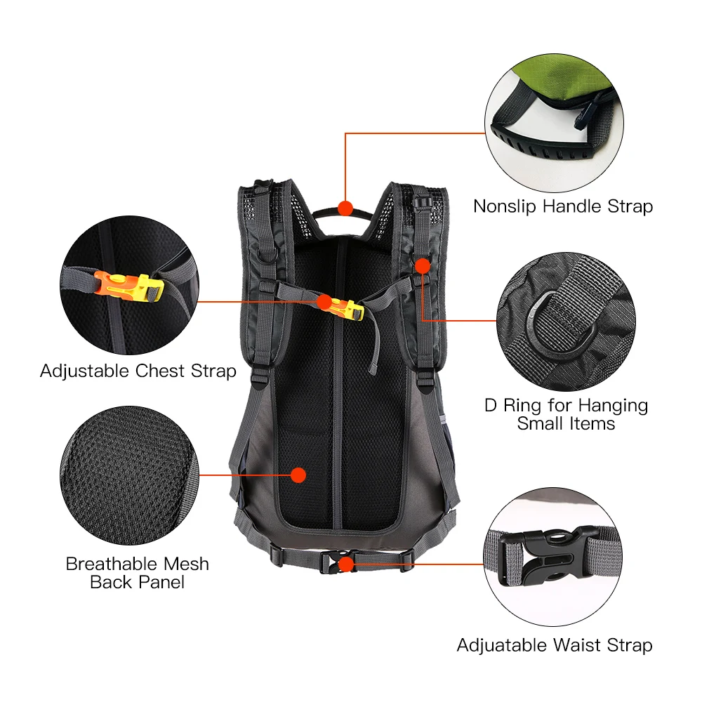 Cheap Lixada 18L Cycling Bicycle Bike Backpack LED Turn Signal Light Reflective Bag Pack Outdoor Safety Night Riding Running Camping 27