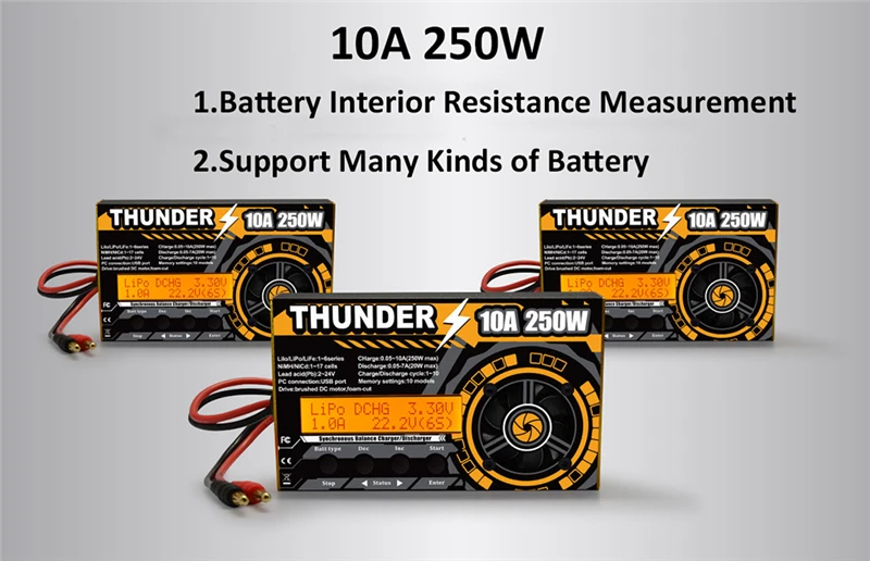 HOTA Thunder 250 Вт/20 Вт 10A DC Lipo/Lilo/LiFe/NiCd/NiMH PB Зарядное устройство для баланса Dis зарядное устройство для 1-6s/17s батареи для RC моделей