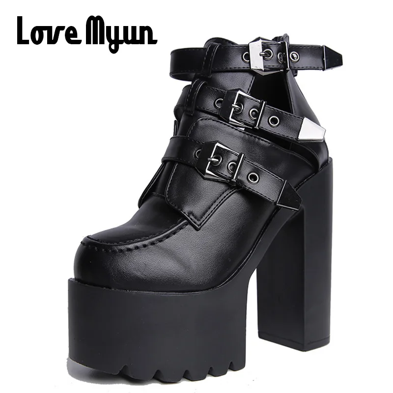 Stilettos Sexy Pumps Women Leather Shoes 2018 Spring Autumn Platform Shoes Women High Heel Prom Party Shoes Ladies 14cm SD-34