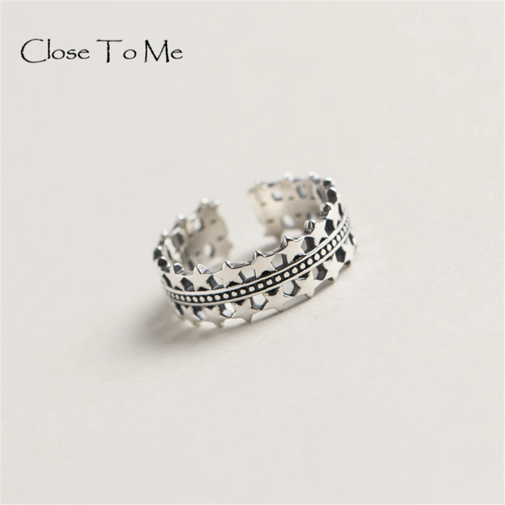 

Close To Me S925 Sterling Silver Handmade Fine Jewelry Vintage Punk Rings Irregular Ring for Women ALR056