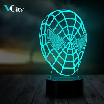 

VCIty Spider Man 3D Night Light Led Table Lamp RGB Change Multicolor Home Decor Fans Collection Gifts for Kids Toy Super Hero