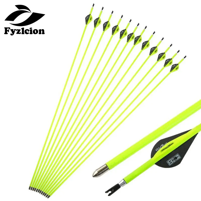 

Hunting Crossbow 12Pcs 30" Archery Arrows 6mm Carbon Arrows Steel Tip For Recurve & Compound Bow