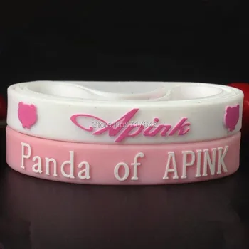 

100pcs Apink Wristband Silicone Bracelets free shipping by ePacket