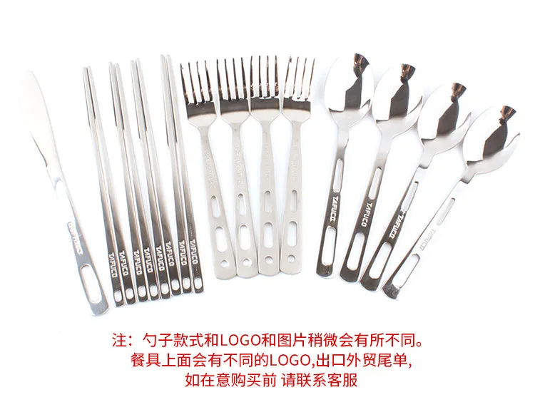 Inoxidável ao ar Utensílios de Mesa Livre Churrasco Acampamento Grande Capacidade Faca Garfo Colher Pauzinhos Receber Bolsas 14 Pçs Aço 13 utensílios de mesa churrasco acampamento grande capacidade