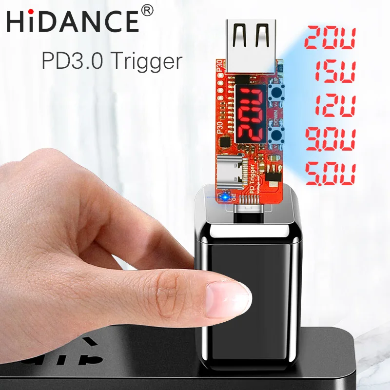 HiDANCE PD протокол type-c зарядное устройство PD2.0 автоматический детектор напряжения 5V9V12V15V20V для xiaomi PD зарядное устройство триггер фиксированное напряжение