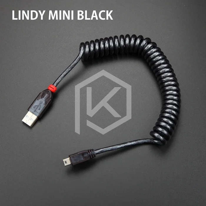 LINDY кабель провод механическая клавиатура GH60 USB кабель mini USB порт для покера 2 GH60 Комплект клавиатуры DIY - Цвет: Lindy Mini Black