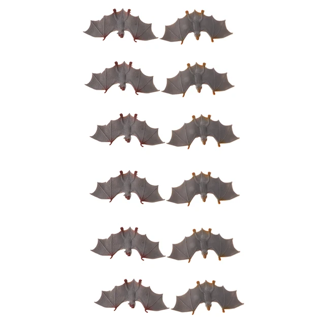 12Pcs Plastic Bats Flying Animal Model Figures Educational Toys Home