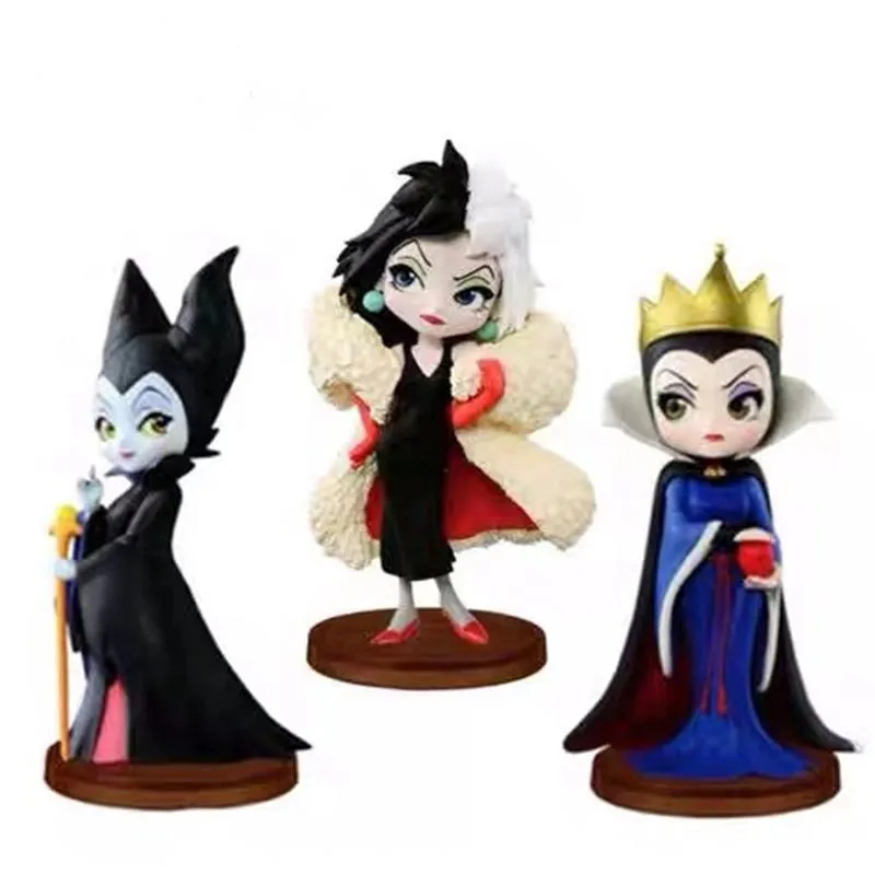3 шт./компл. Qposket серии персонажей Bad Evil queen Maleficent Cruella De Vil ПВХ фигурка Коллекционная