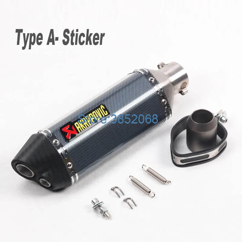 ID: 51mm L: 470mm Universal motocicleta Escape silenciador Escape Scooter Akrapovic Escape mufla doble orificio adecuado para la mayoría de motos