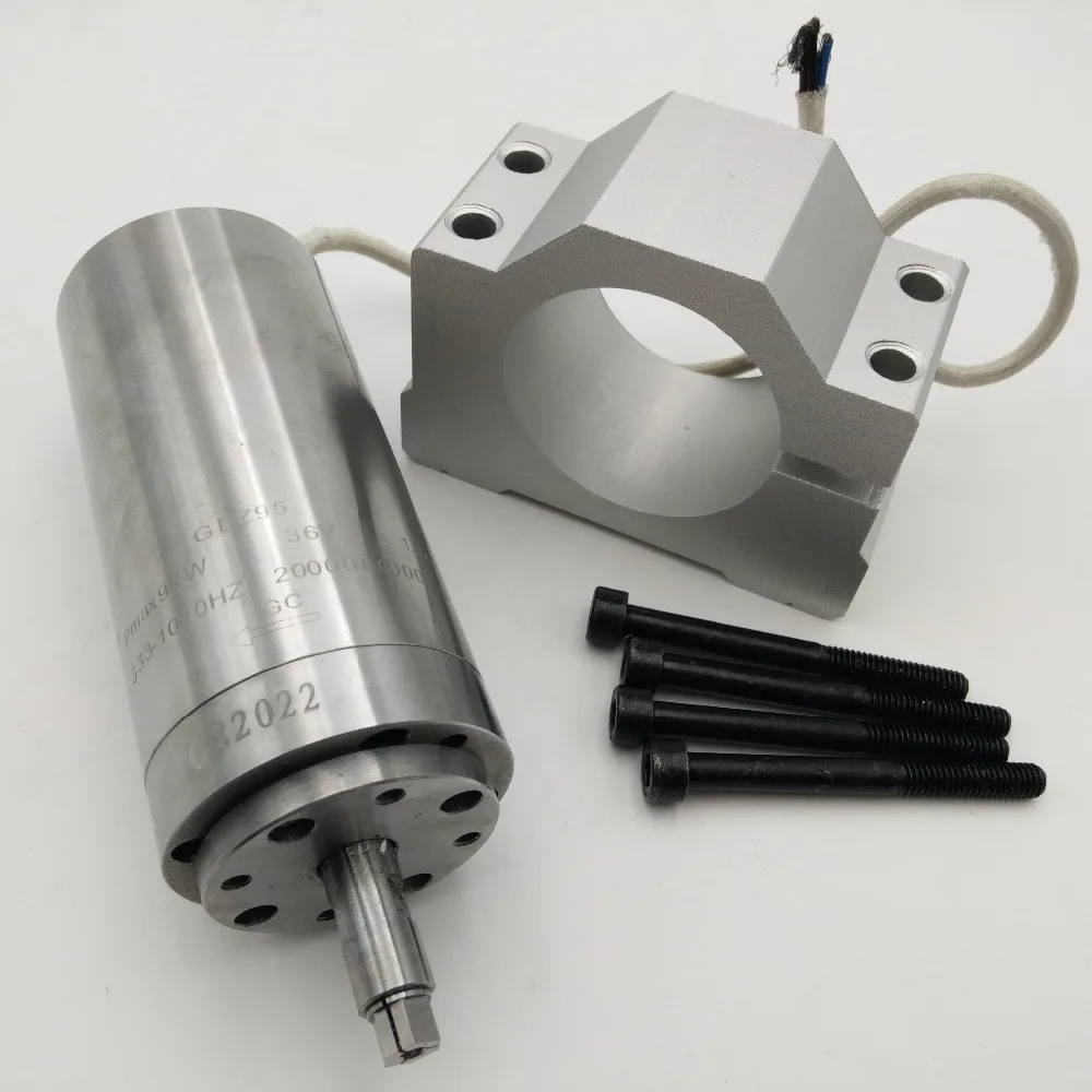 

CNC 95W 36V Spindle Motor 60000rpm 2.1A 333~1000Hz 48*114mm Collet 3.175mm Natural Cooling for Engraving Machine GDZ95+Bracket
