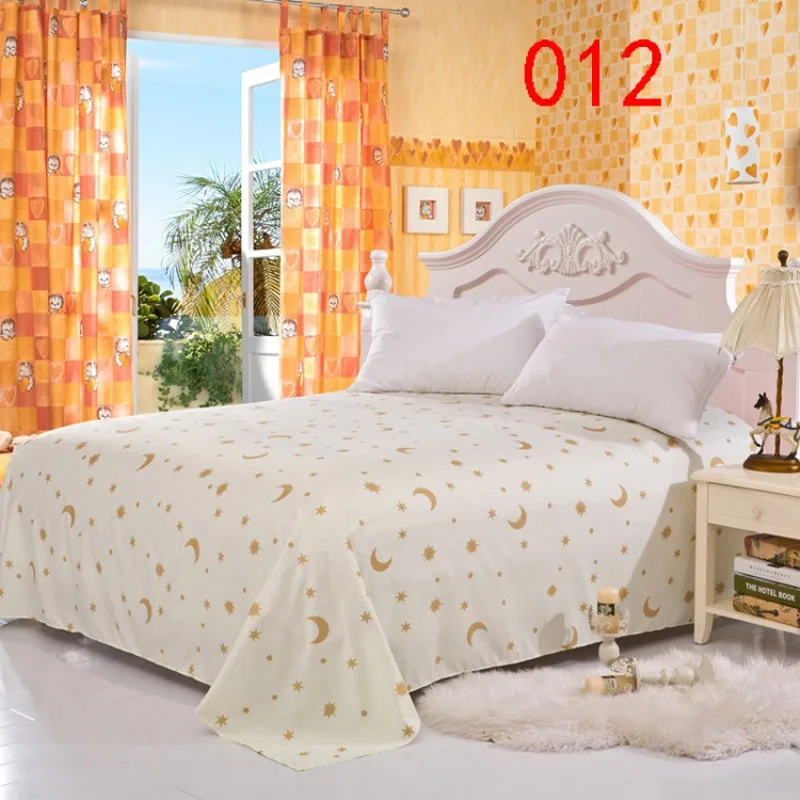 Простыни для безбортовой кровати спальни желтая Луна Звезда полиэстер двойной полный королева кровать постельное белье, простыня постельные принадлежности Постельное белье 230x230 см
