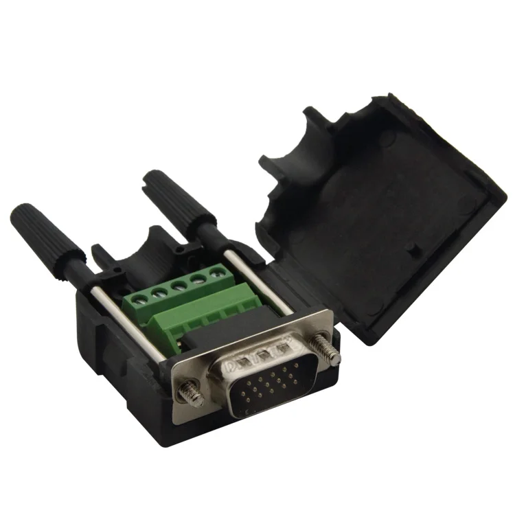 

New Short Body Type 3+6 Solderless VGA Male Plug Connector
