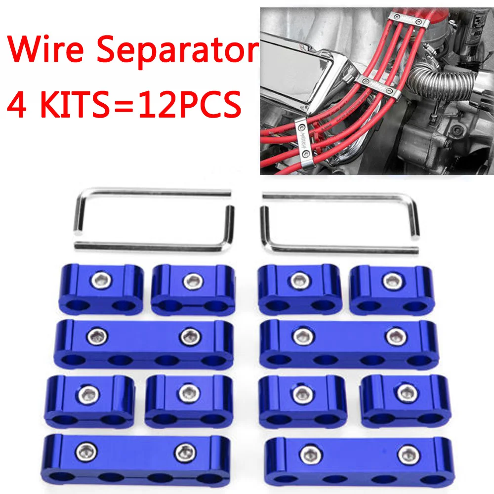 

Red Aluminum & Iron Engine Spark Plug Wire Separator Divider Organizer Clamp Kit