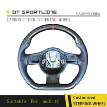 Настоящее глянцевое черное углеродное волокно Автомобиль Стайлинг индивидуальные рулевое колесо Замена триммеров ручной работы Авто Рулевое колесо для audi tt