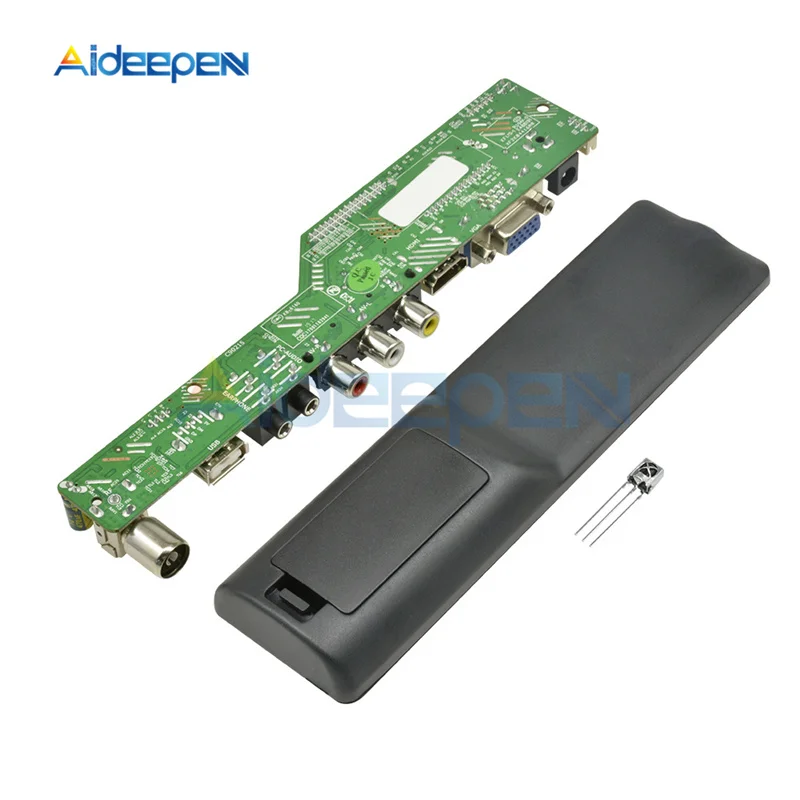 Универсальная плата управления цифровым сигналом ТВ с ЖК-дисплеем VGA/HDMI/AV/tv/USB HDMI интерфейсная плата драйвера 3,3 В/5 В/12 В с пультом дистанционного управления