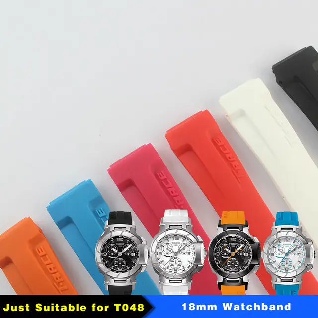 Female T048217A rubber strap 18 mm (Buckle16mm) T-RRCE Expert Black Silicone rub Female T048217A rubber strap 18 mm (Buckle16mm) T-RRCE Expert Black Silicone rub