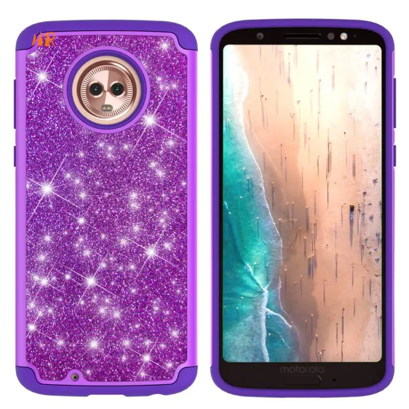 

Bling Armor Case For Motorola Moto E5 Play E5 Cruise E4 Hybrid Tough Shockproof Back Cover For Motorola Moto G6 G6 Play Case