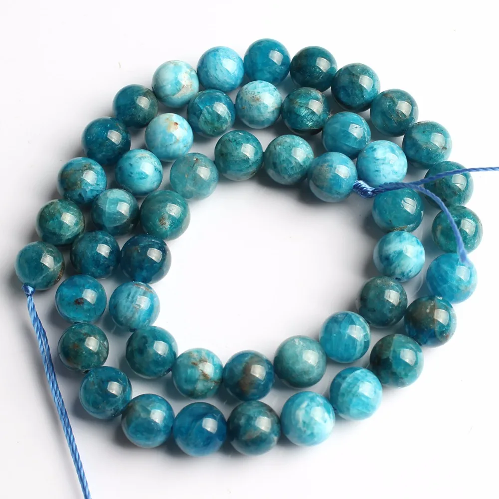 А+ натуральные бусины 6 мм/8 мм/10 мм Синий Апатит камень бусины для изготовления ювелирных изделий браслет ожерелье 15 дюймов