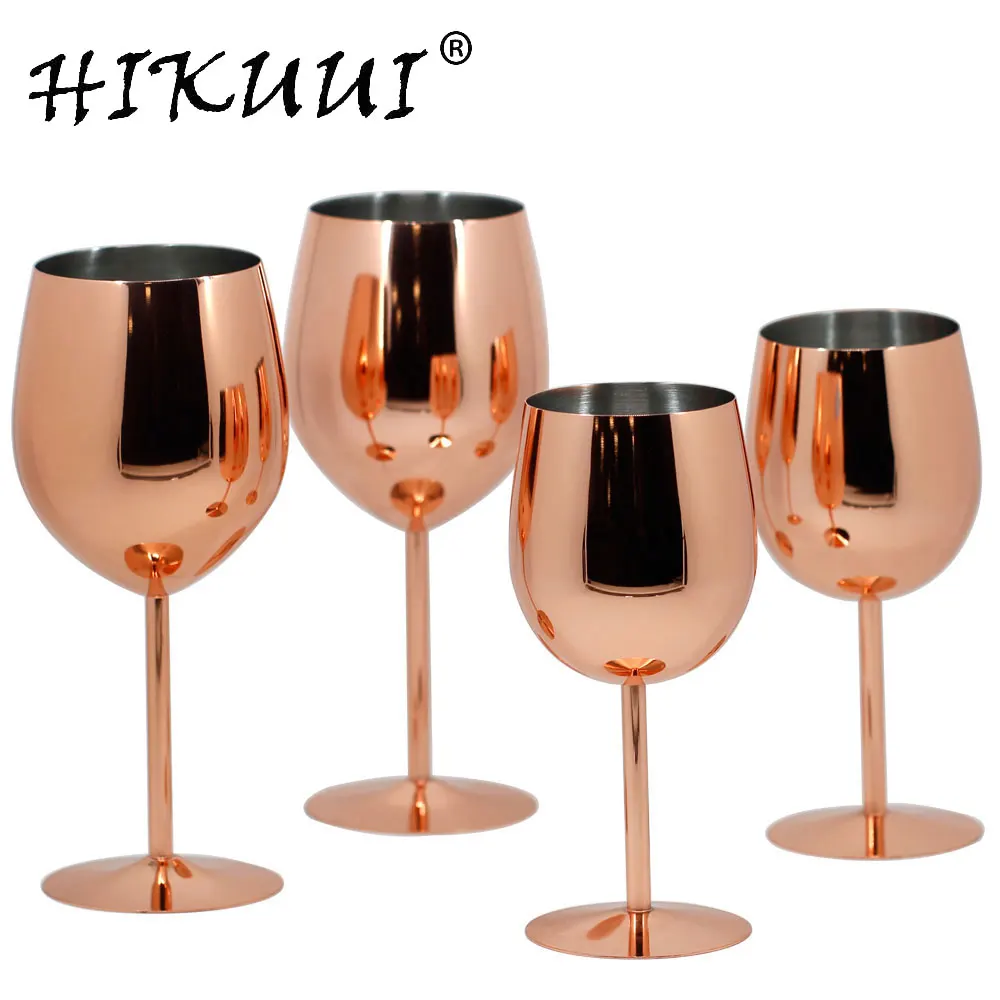 

350ml / 550ml Rose Gold Stainless Steel Wine Glass Drinking Cup Champagne Goblet Barware Kitchen Tools Party Supplies