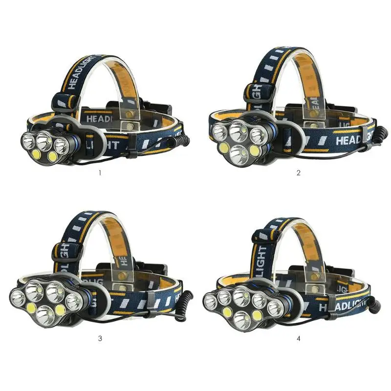 

High Power Led Waterproof Headlight T6 + COB USB Warning Headlamp Outdoors Flashlight Torch 8 Gears Dimming Headlamp