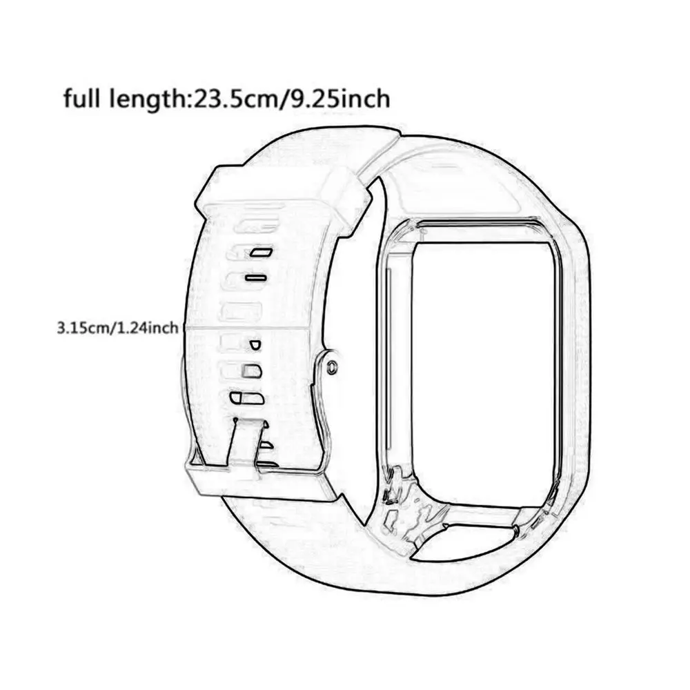 Прямоугольный силиконовый ремешок для часов резиновый браслет для TomTom Runner 2/3 Spark/Spark 3/Golfer 2/Adventurer часы наручные ремень