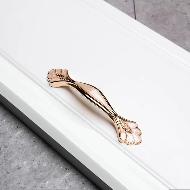 Янтарный Белый Европейский стиль шкаф ручка современного шкафа Ручка для дверцы выдвижного ящика Мебельная ручка