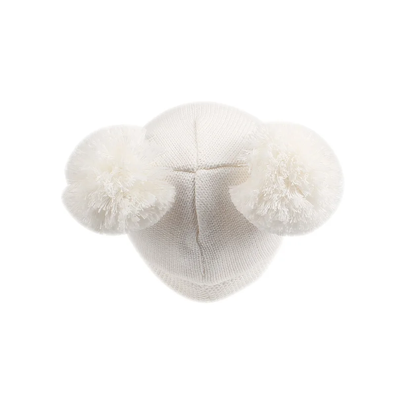 Velvet Knit Nebworn Baby Hat Warm Winter Infant Beanie Twist Lace Up Baby Hat With Pompom Cute Crochet  Hat For Baby Girls Boy   (4)