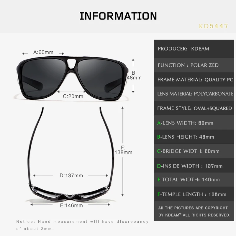 KDEAM новые спортивные солнцезащитный очки для мужчин очки Полароид de sol Для женщин Поляризованные солнечные очки с отражающим покрытием Lunettes UV400 защита с чехлом KD5447
