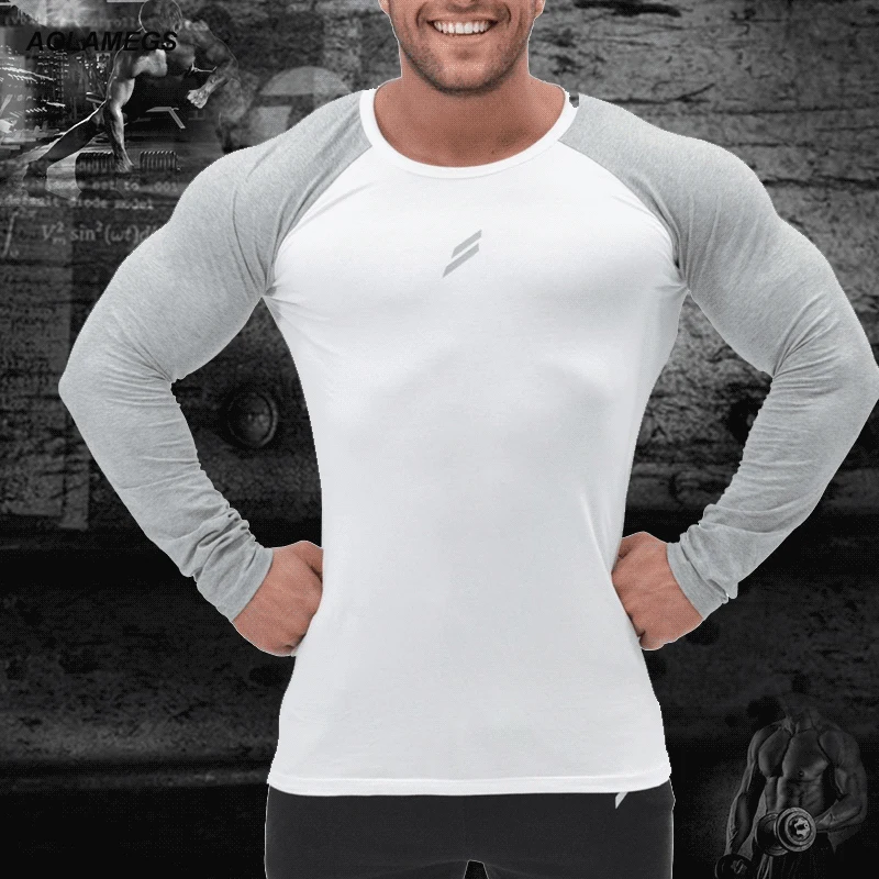 

Aolamegs Gyms T shirt Men Gymshark Compression Shirt Sporting Tee High Elastic Quick Drying Bodybuilding Fitness Gyms Clothing