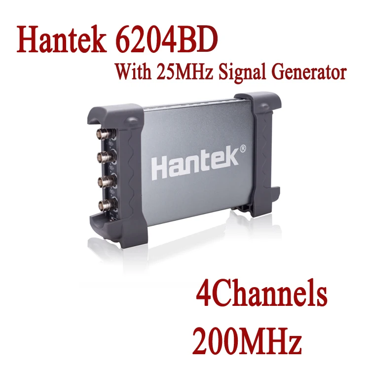 

Digital Oscilloscope Portable Oscillograph Hantek 6204BD 200MHz 4 Channels Osciloscopio USB PC With 25MHz Signal Generator