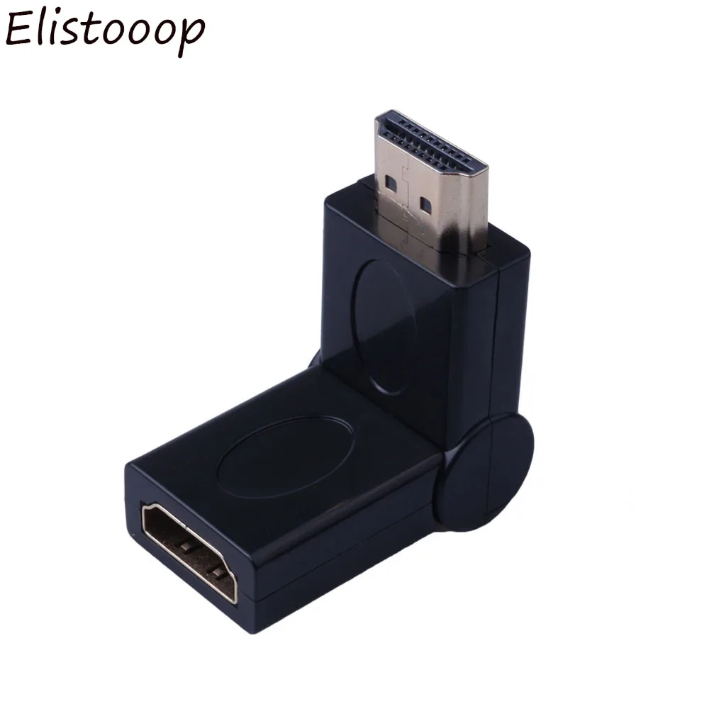 Elistooop HDMI 1 4 Угловой Тип к штекер гнездо 90 180 градусов Поворотный адаптер