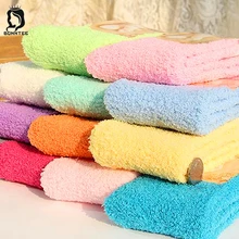 Женские милые коралловые бархатные носки ярких цветов, женские пушистые зимние теплые домашние махровые носки, плотные Женские однотонные носки