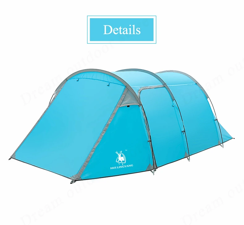 Кемпинговая палатка Водонепроницаемая двухслойная туннельная палатка для 3-4 человек походная альпинистская Ультралегкая большая космическая Пляжная палатка