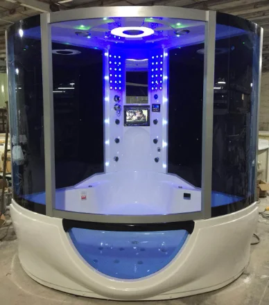 Лидер продаж роскошная мебель для ванной комнаты Паровая душевая кабина с ТВ| |