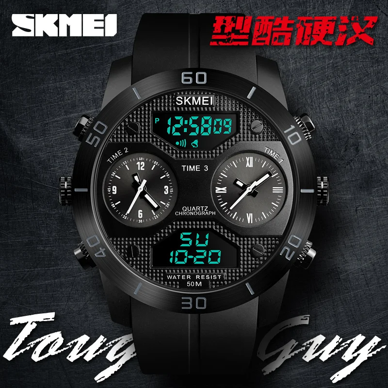 SKMEI 1355 новые цифровые часы многофункциональные водонепроницаемые часы с большим циферблатом спортивные наручные часы Relogio Masculino