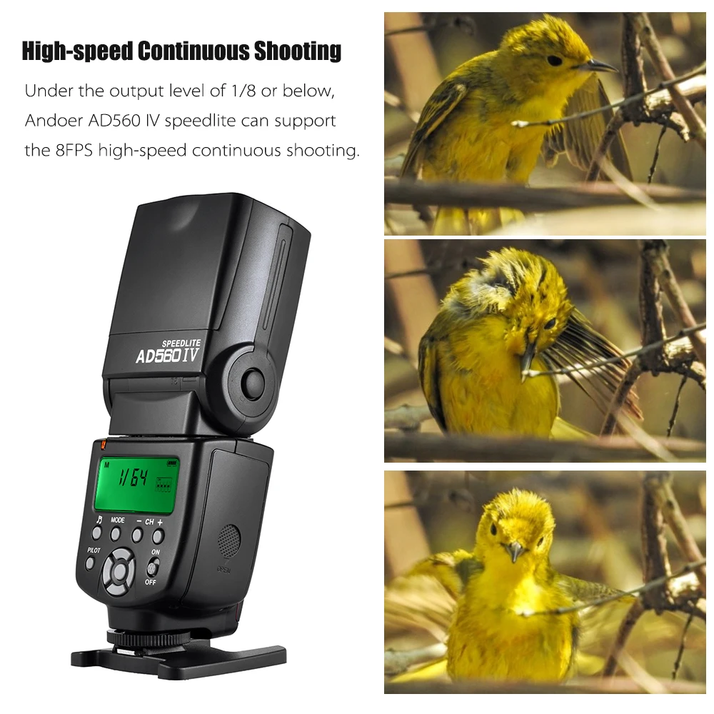 Беспроводная универсальная вспышка Andoer 2 4G Slave Speedlite с ЖК дисплеем GN50 для Canon Nikon