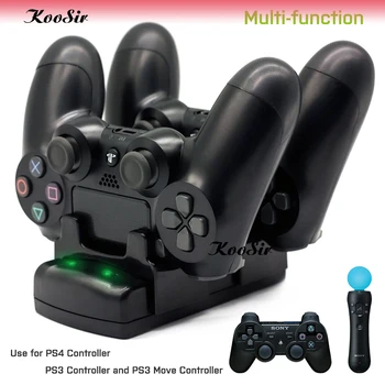 

5 In 1 PS4 SLIM PRO Gamepad USB Dual Charger Charging Dock Station for Sony Playstation 4 / PS3 Controller / PS3 Move Joystick